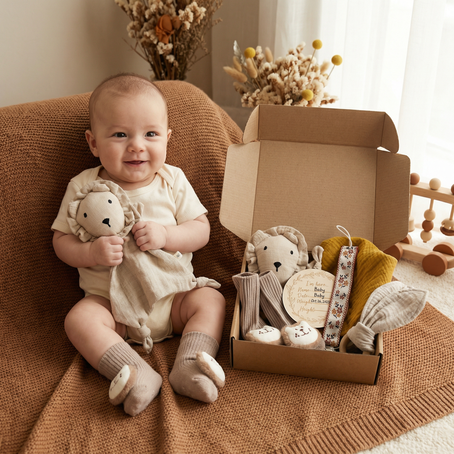 6-Piece Newborn Gift Box Set – Baby Essentials Starter Kit