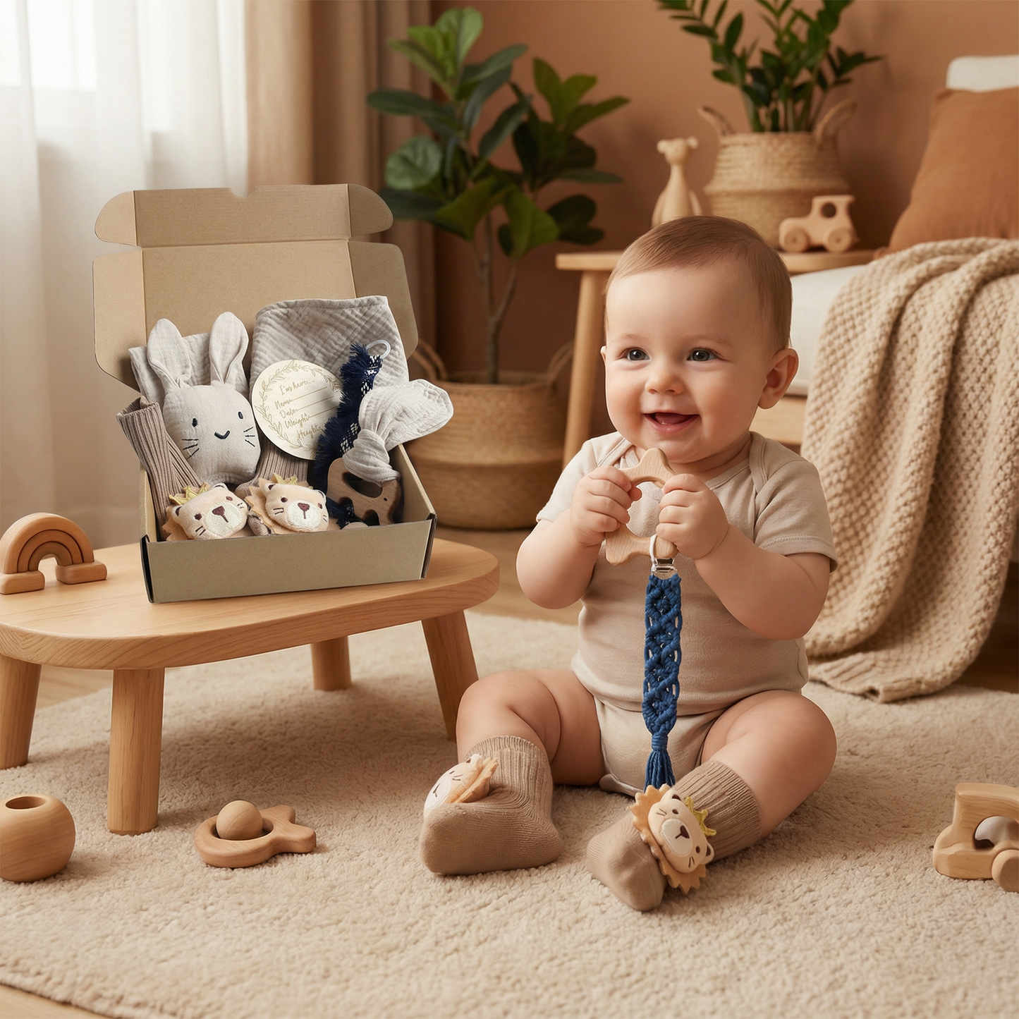 6-Piece Newborn Gift Box Set – Baby Essentials Starter Kit