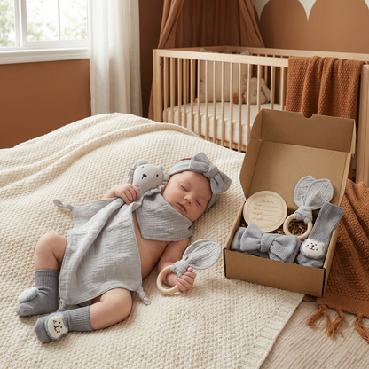 6-Piece Newborn Gift Box Set – Baby Essentials Starter Kit