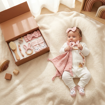 6-Piece Newborn Gift Box Set – Baby Essentials Starter Kit