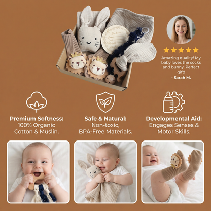 6-Piece Newborn Gift Box Set – Baby Essentials Starter Kit