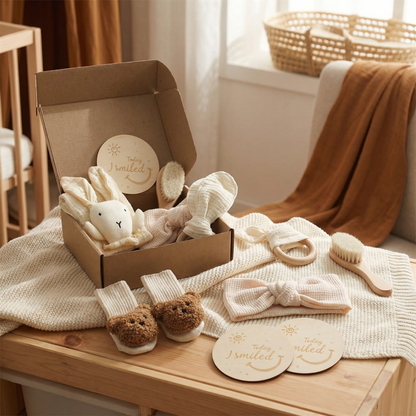 6-Piece Newborn Gift Box Set – Baby Essentials Starter Kit