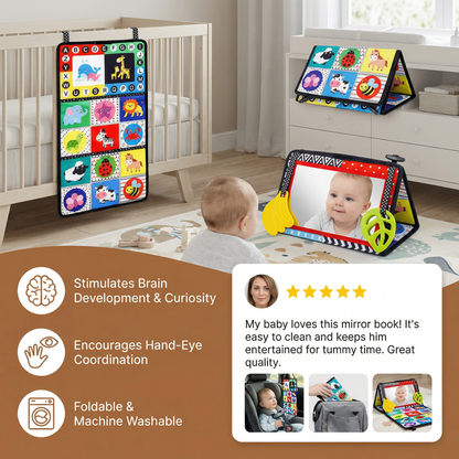 Interactive Baby Mirror Book – Foldable & Washable Soft Cloth Toy