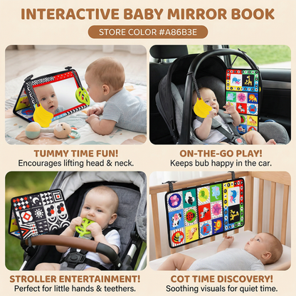 Interactive Baby Mirror Book – Foldable & Washable Soft Cloth Toy