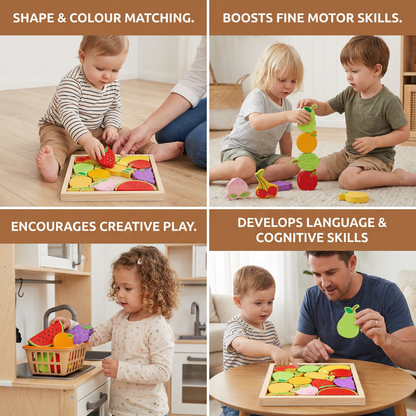 Wooden Learning Puzzle for Kids – Shape & Color Matching, Fine Motor Skills Toy