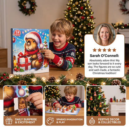 24-Day Capybara Christmas Advent Calendar - 24 Cute Mini Figures