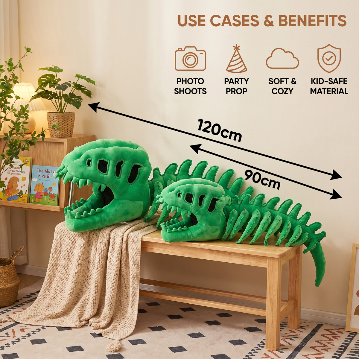 Funny Dinosaur Skeleton Plush Costume