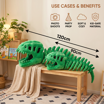 Funny Dinosaur Skeleton Plush Costume