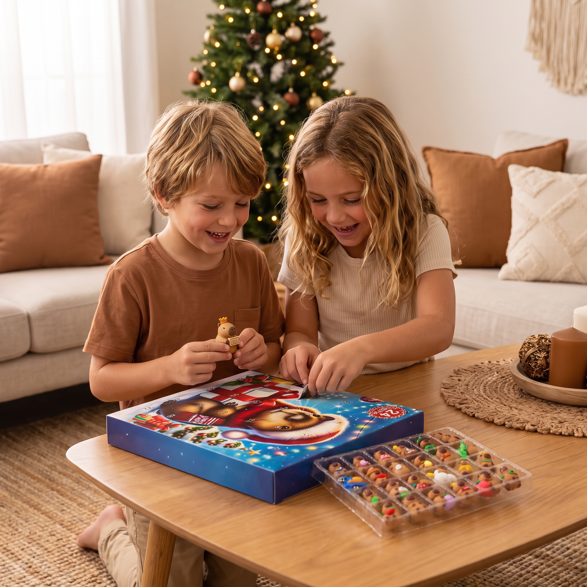 24-Day Capybara Christmas Advent Calendar - 24 Cute Mini Figures
