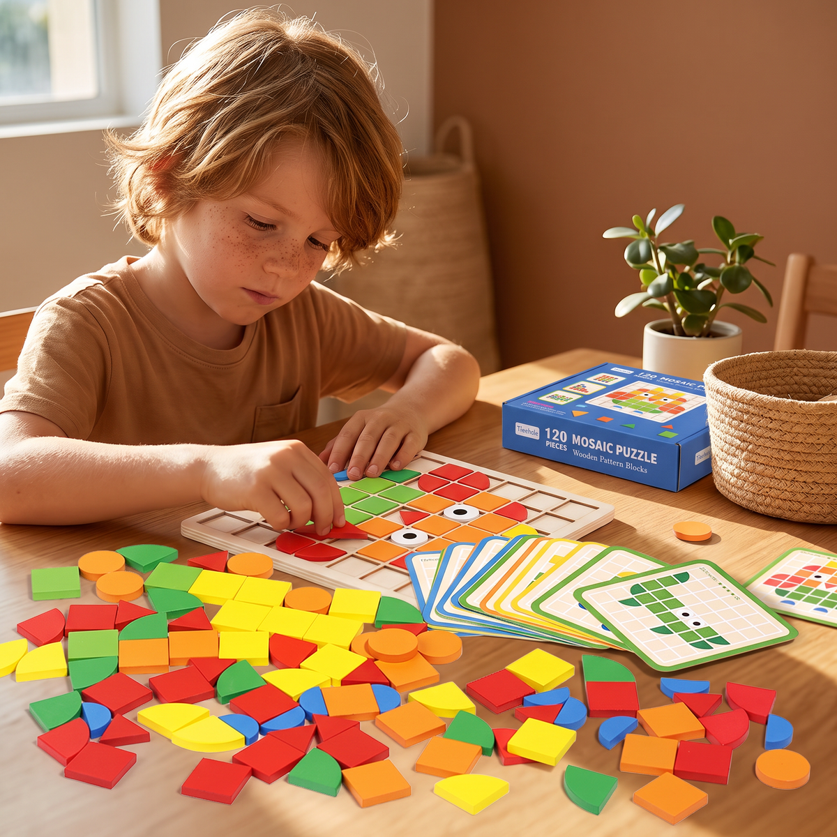 Montessori Mosaic Puzzle Colours and Shapes Game