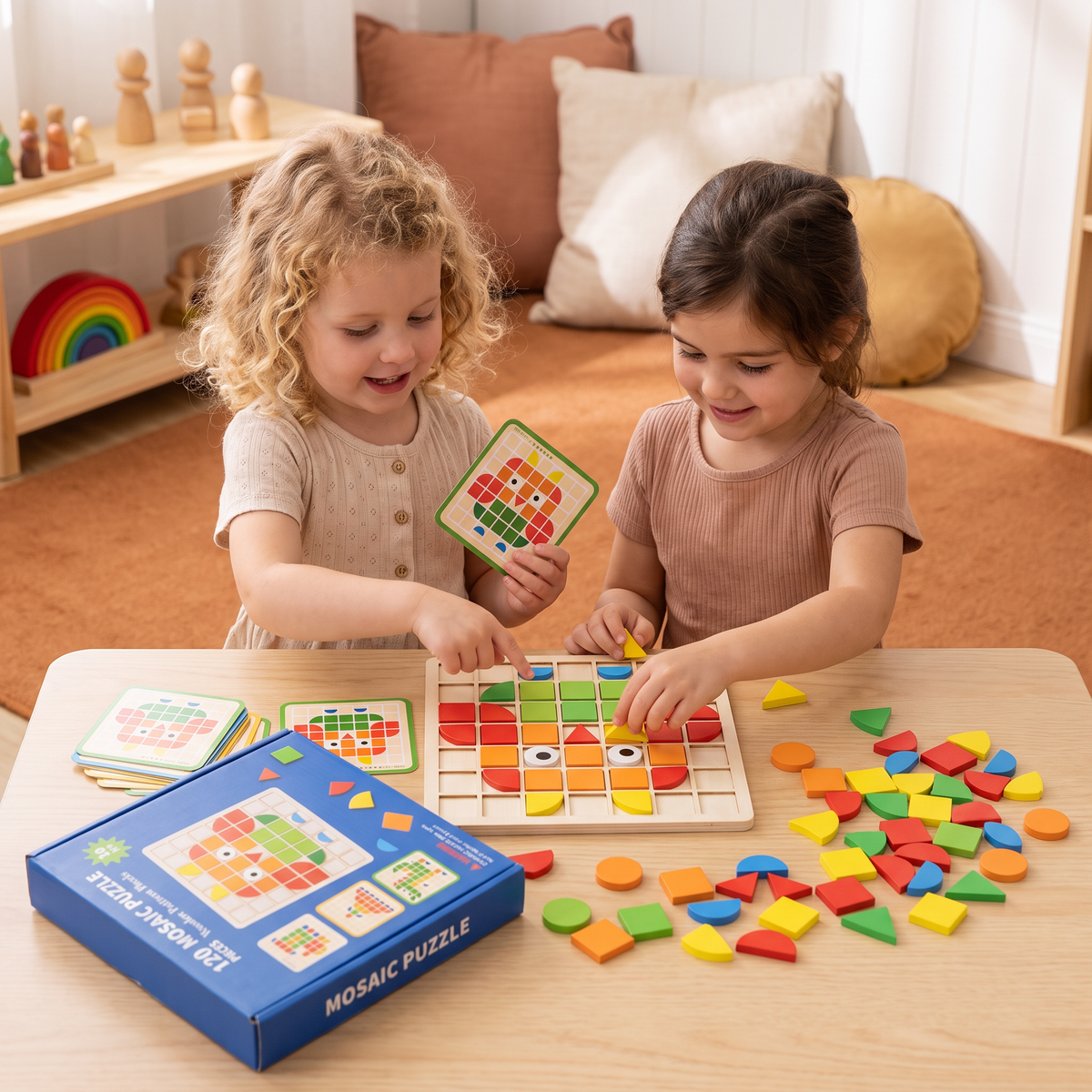 Montessori Mosaic Puzzle Colours and Shapes Game