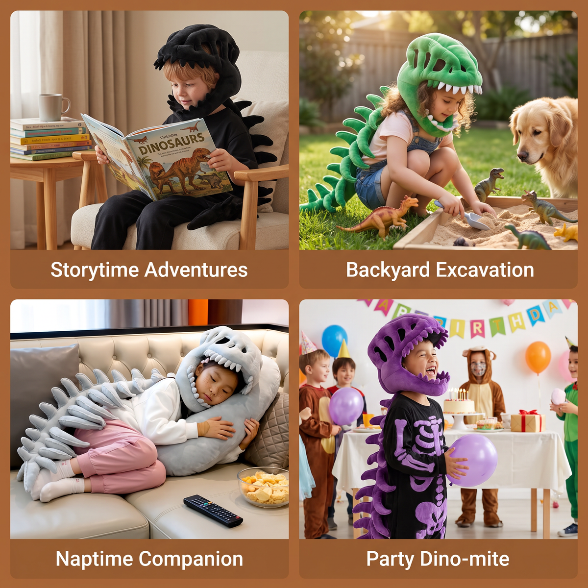 Funny Dinosaur Skeleton Plush Costume