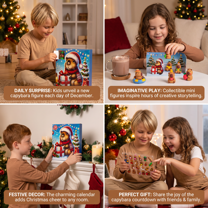 24-Day Capybara Christmas Advent Calendar - 24 Cute Mini Figures