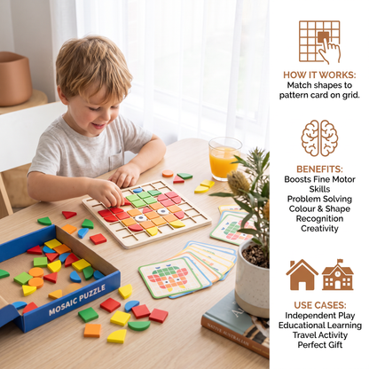 Montessori Mosaic Puzzle Colours and Shapes Game
