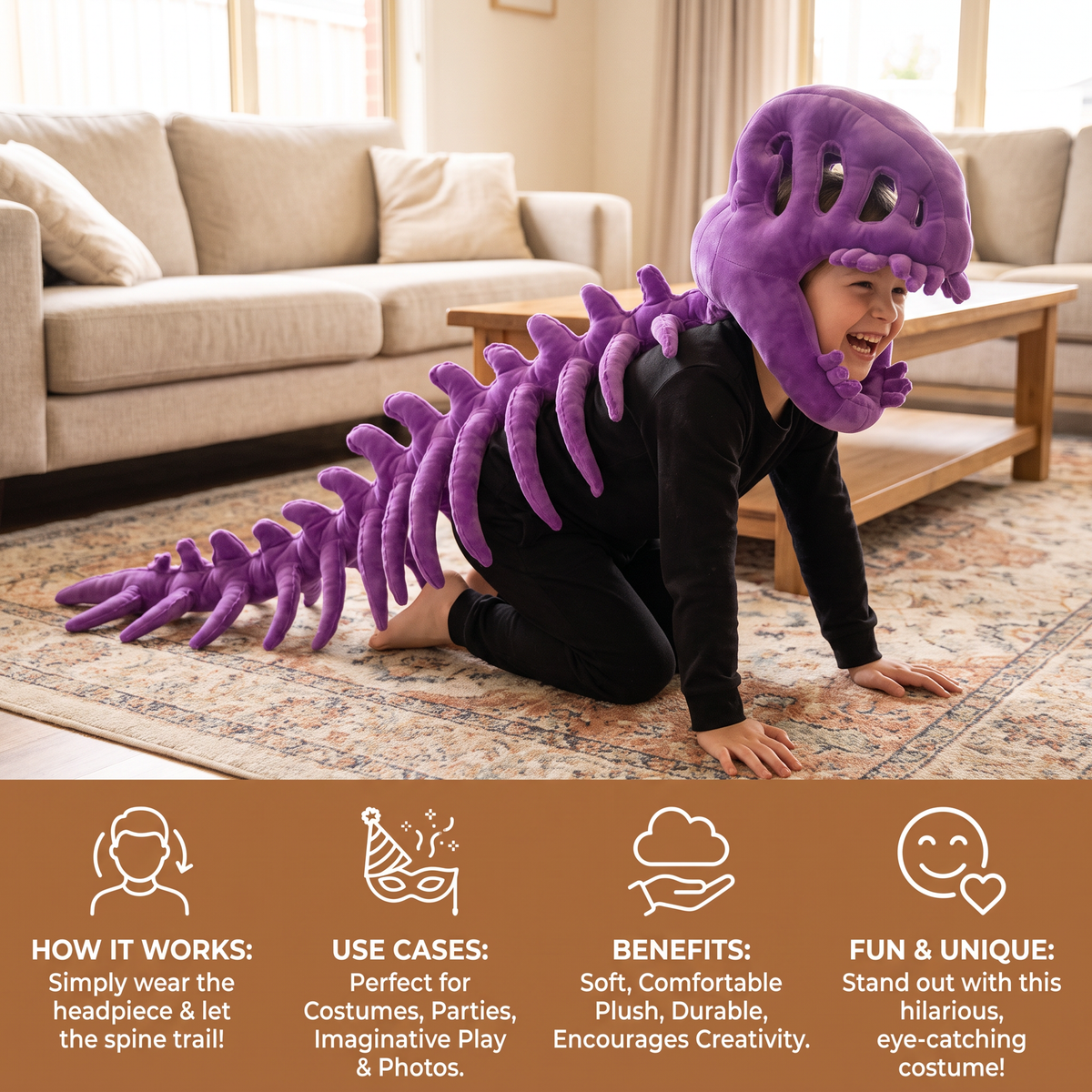 Funny Dinosaur Skeleton Plush Costume