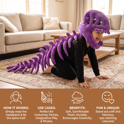 Funny Dinosaur Skeleton Plush Costume
