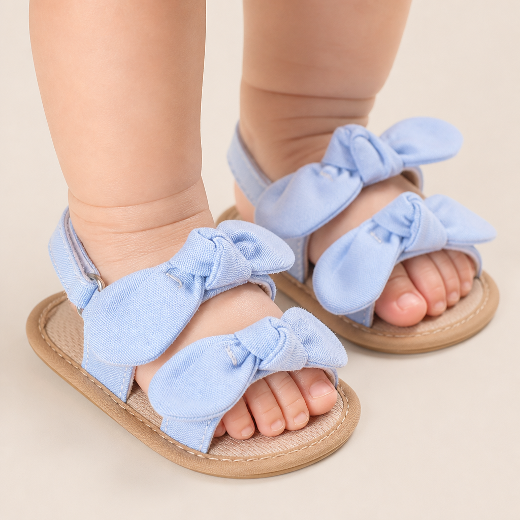 Bunny Ear Bow Sandals Blue