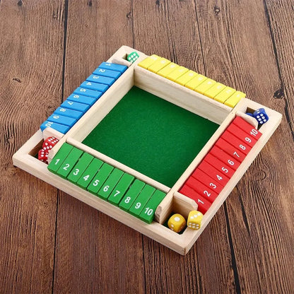 Shut The Box Family Flip Game – 4 Player Set