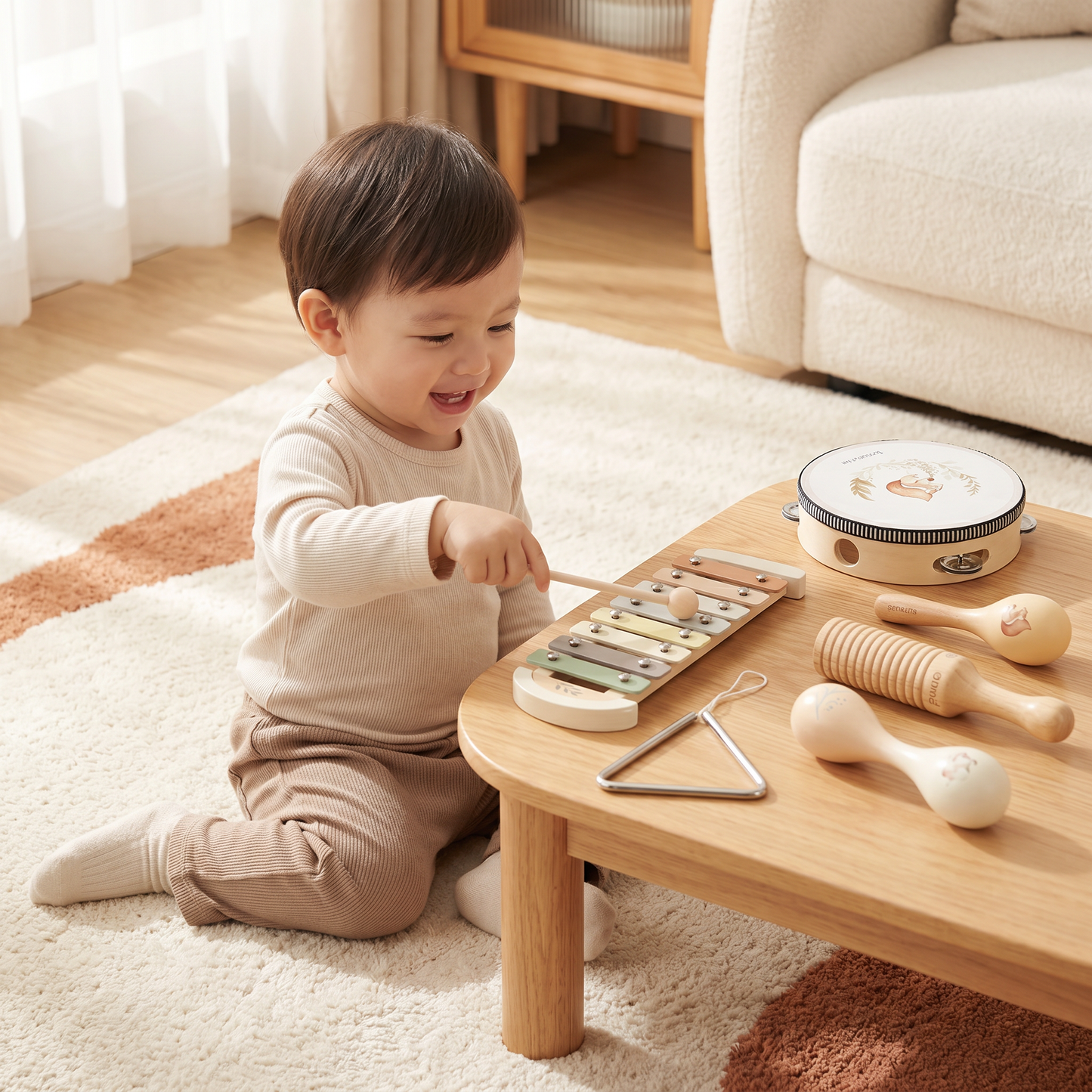 Montessori Wooden Musical Instruments Set for Babies – Sensory Learning Toy