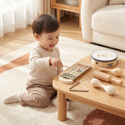 Montessori Wooden Musical Instruments Set for Babies – Sensory Learning Toy