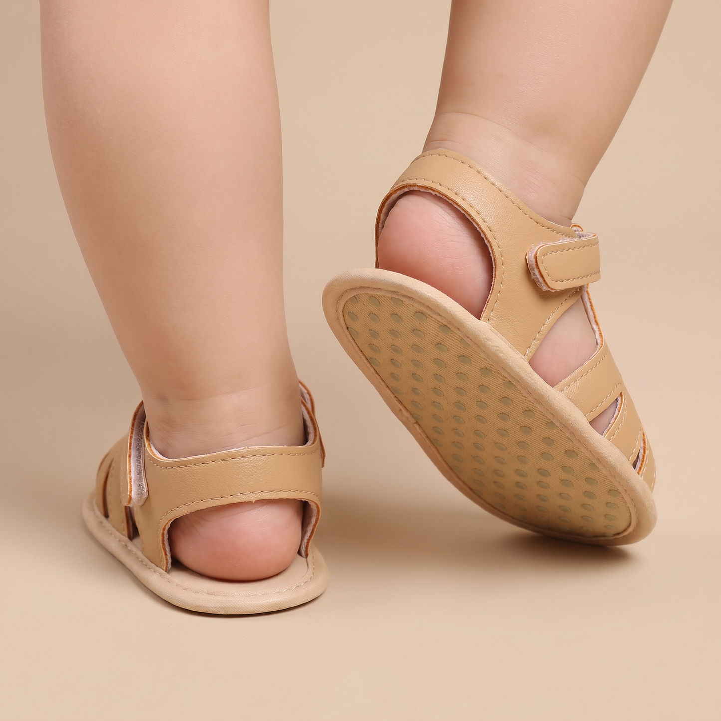 Caged Embroidered Flower Sandals