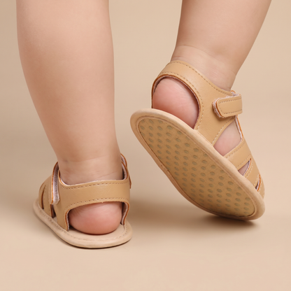 Caged Embroidered Flower Sandals