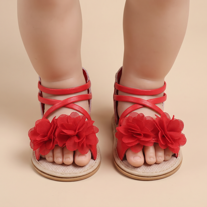 Gladiator Ruffle Flower Sandals