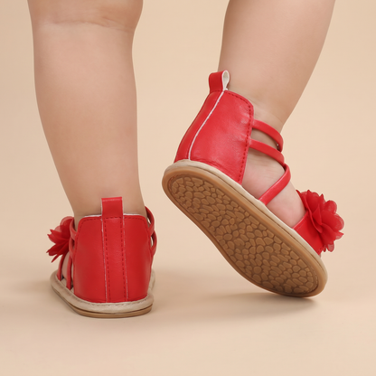 Gladiator Ruffle Flower Sandals