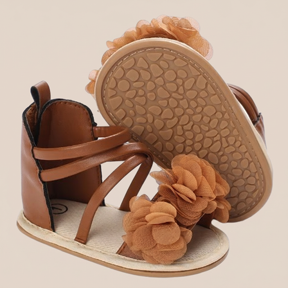 Gladiator Ruffle Flower Sandals