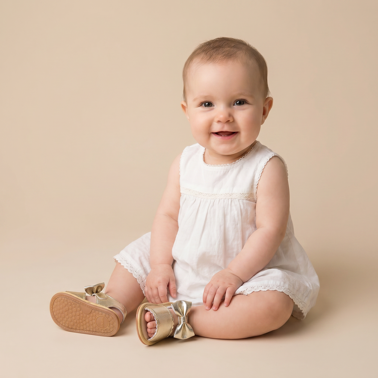 Peep-Toe Bow Slingback Sandals