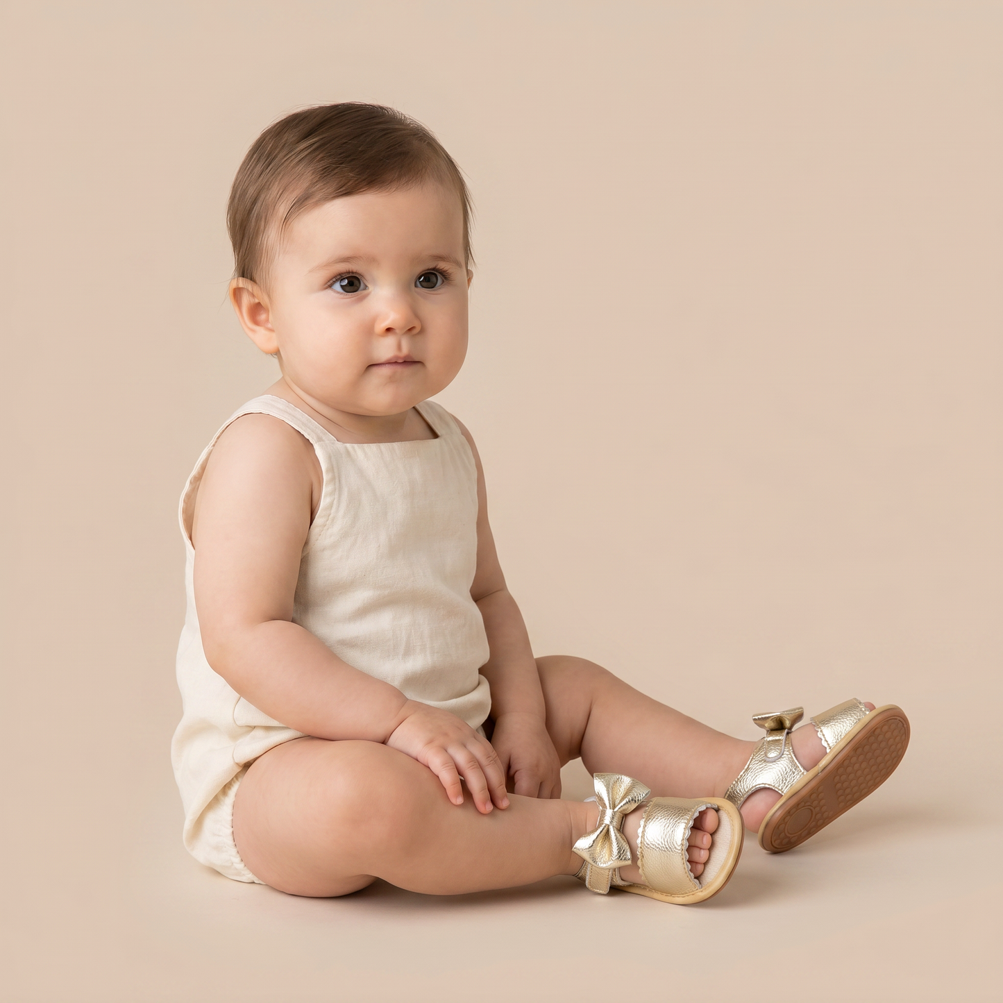 Peep-Toe Bow Slingback Sandals