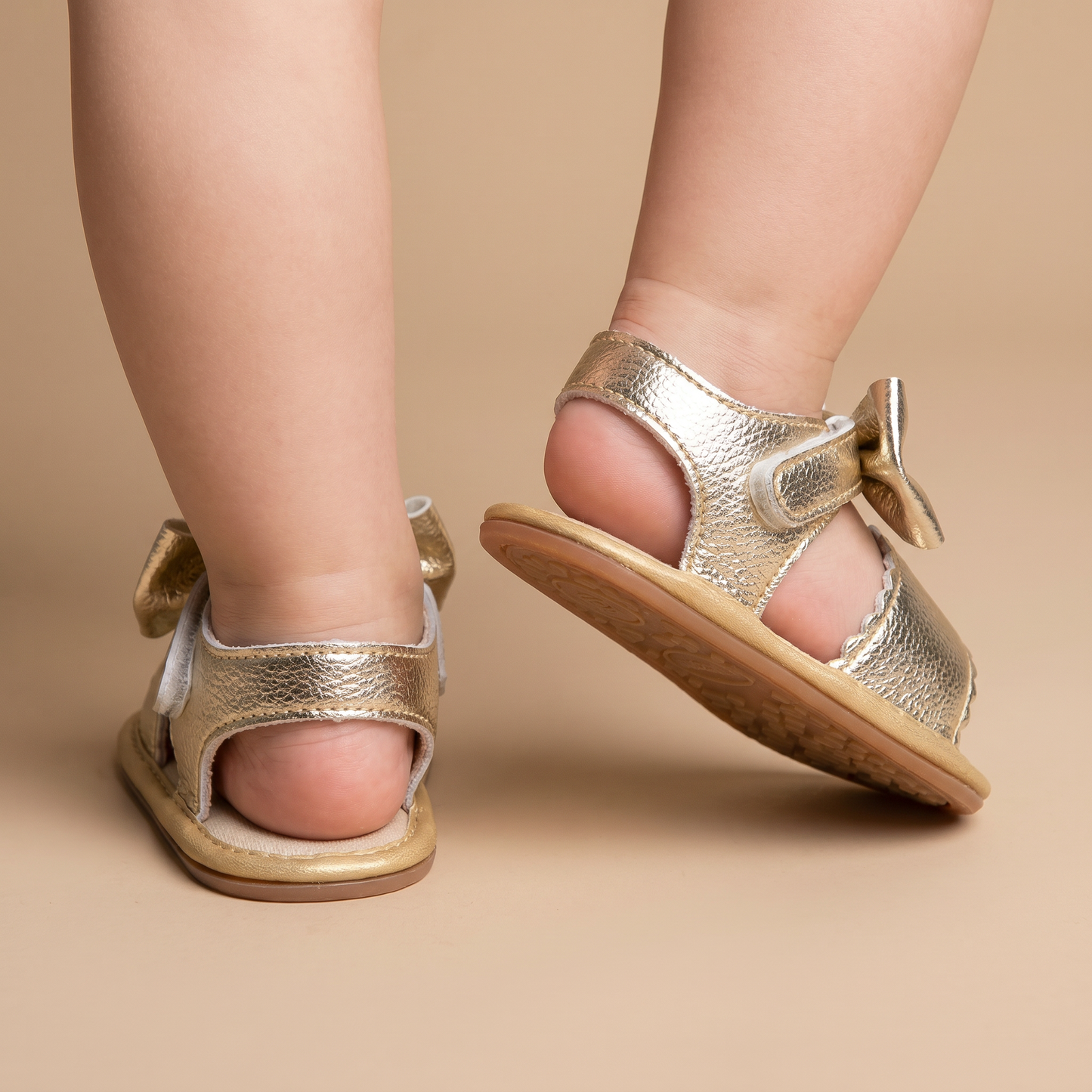 Peep-Toe Bow Slingback Sandals