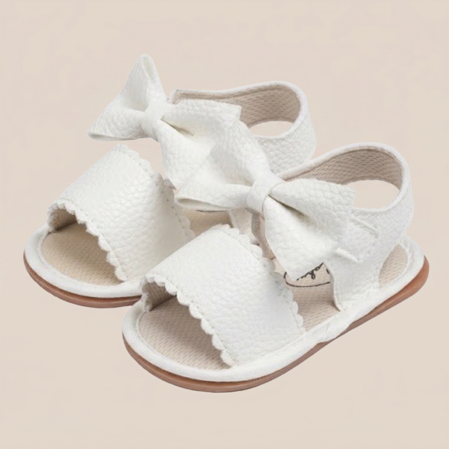Peep-Toe Bow Slingback Sandals