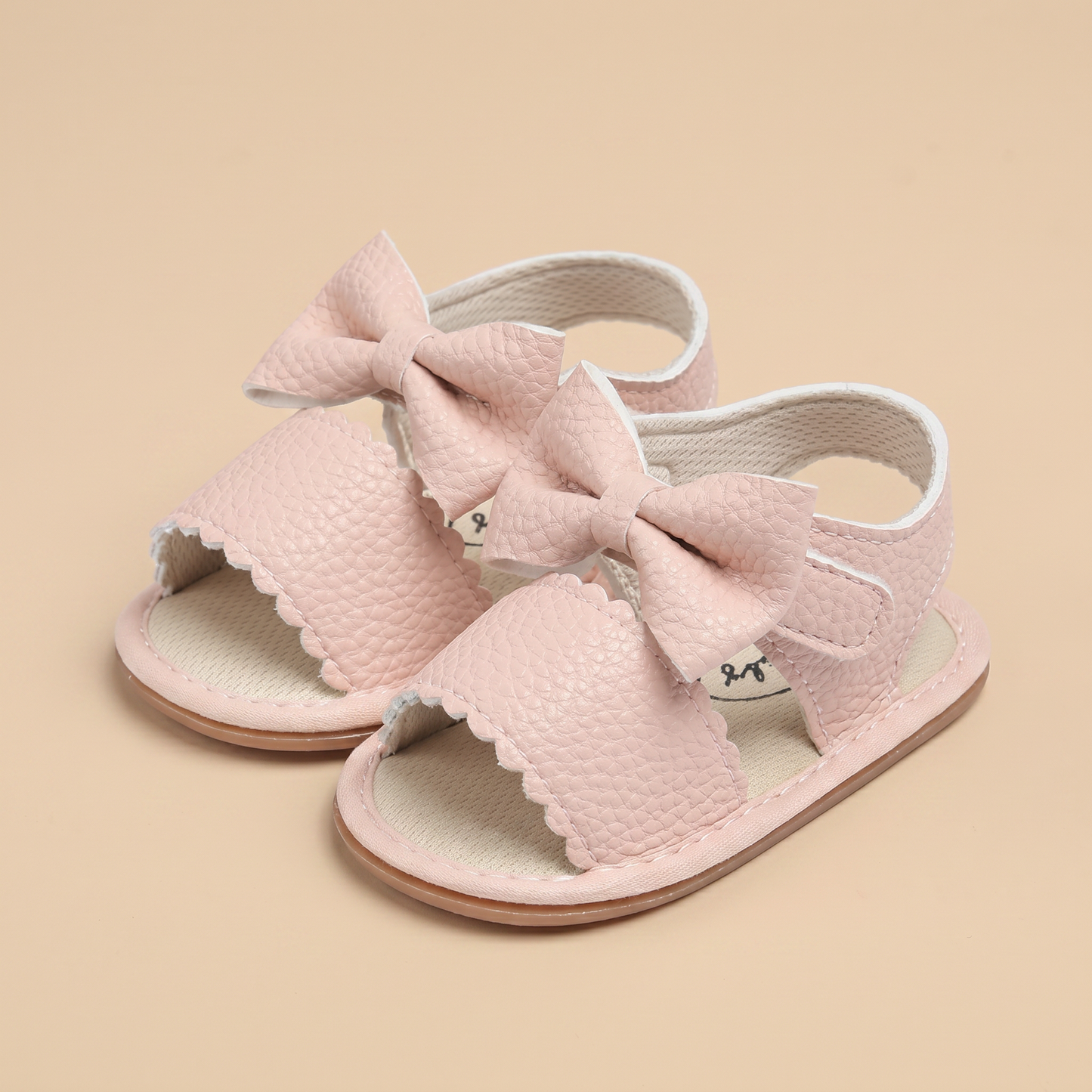Peep-Toe Bow Slingback Sandals