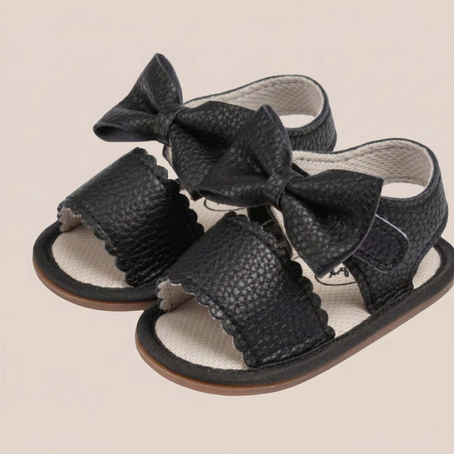 Peep-Toe Bow Slingback Sandals