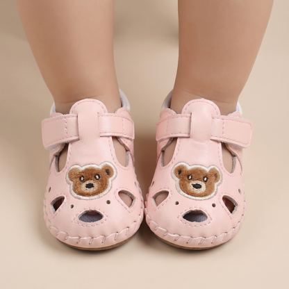 Teddy Bear Cutout Closed-Toe Sandals