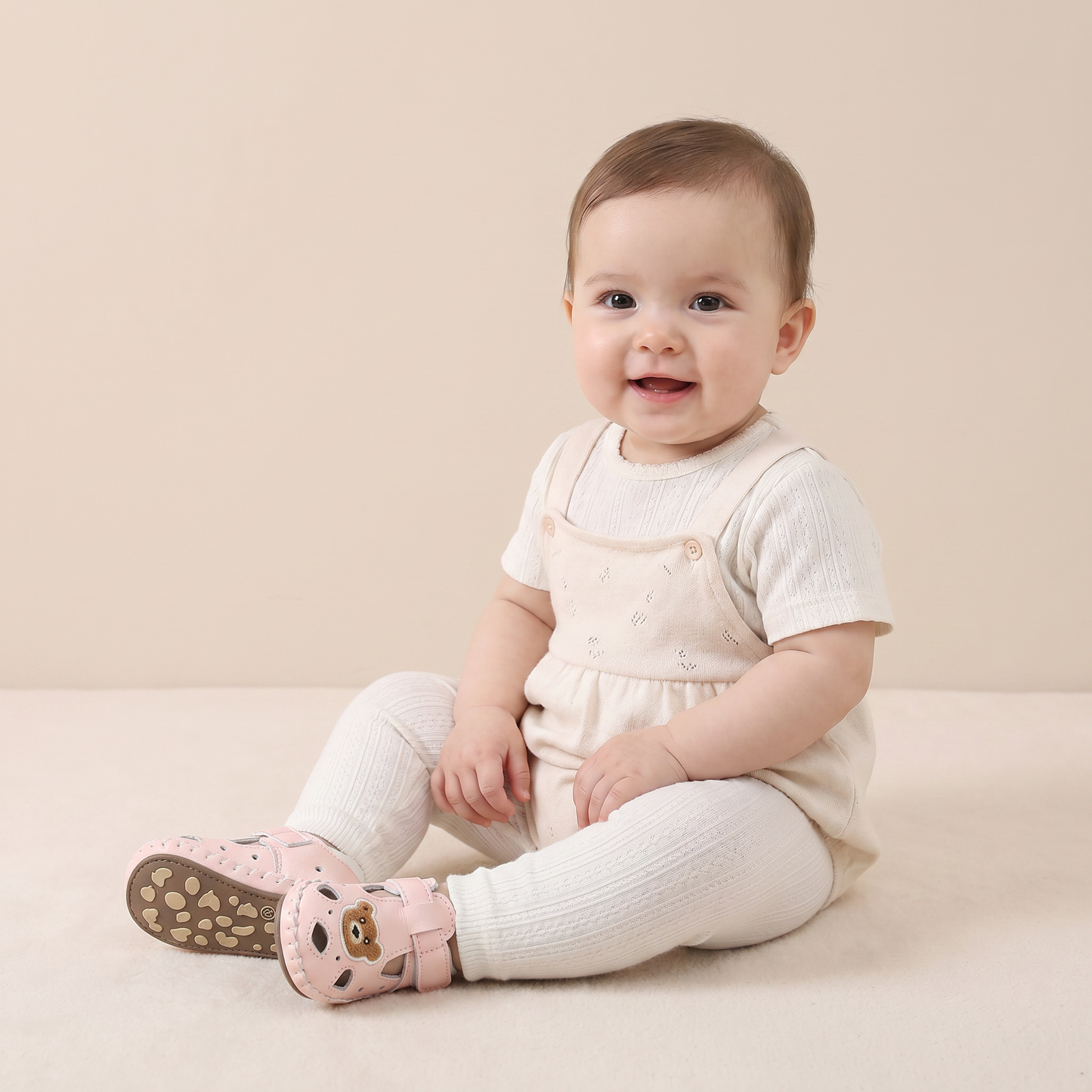 Teddy Bear Cutout Closed-Toe Sandals