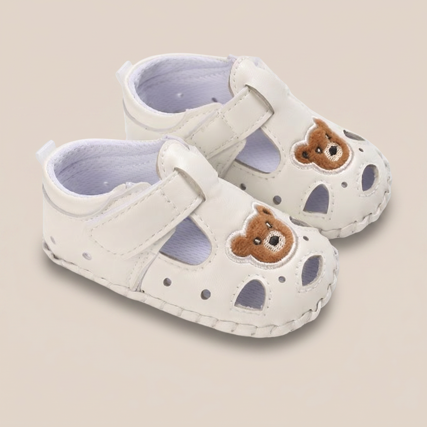 Teddy Bear Cutout Closed-Toe Sandals