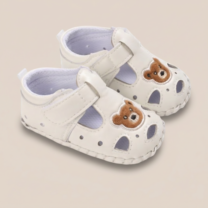 Teddy Bear Cutout Closed-Toe Sandals
