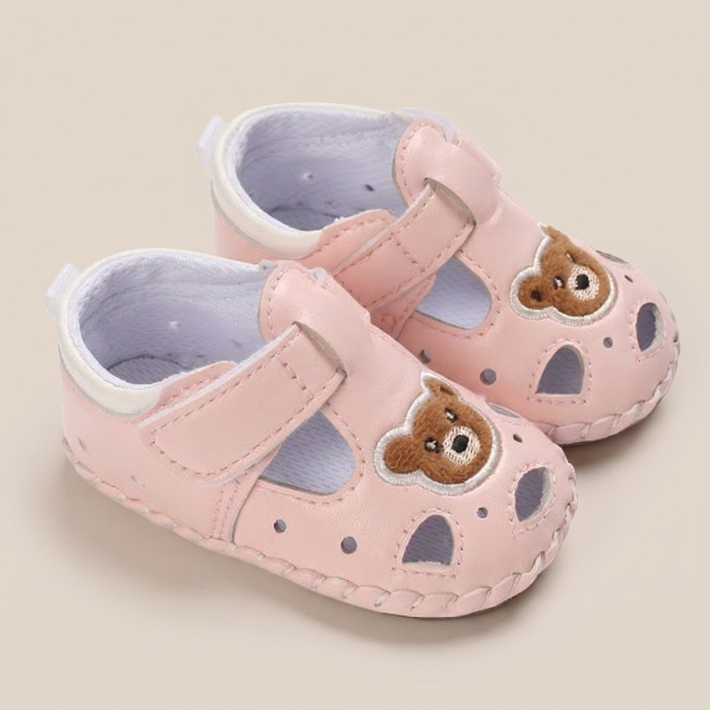 Teddy Bear Cutout Closed-Toe Sandals