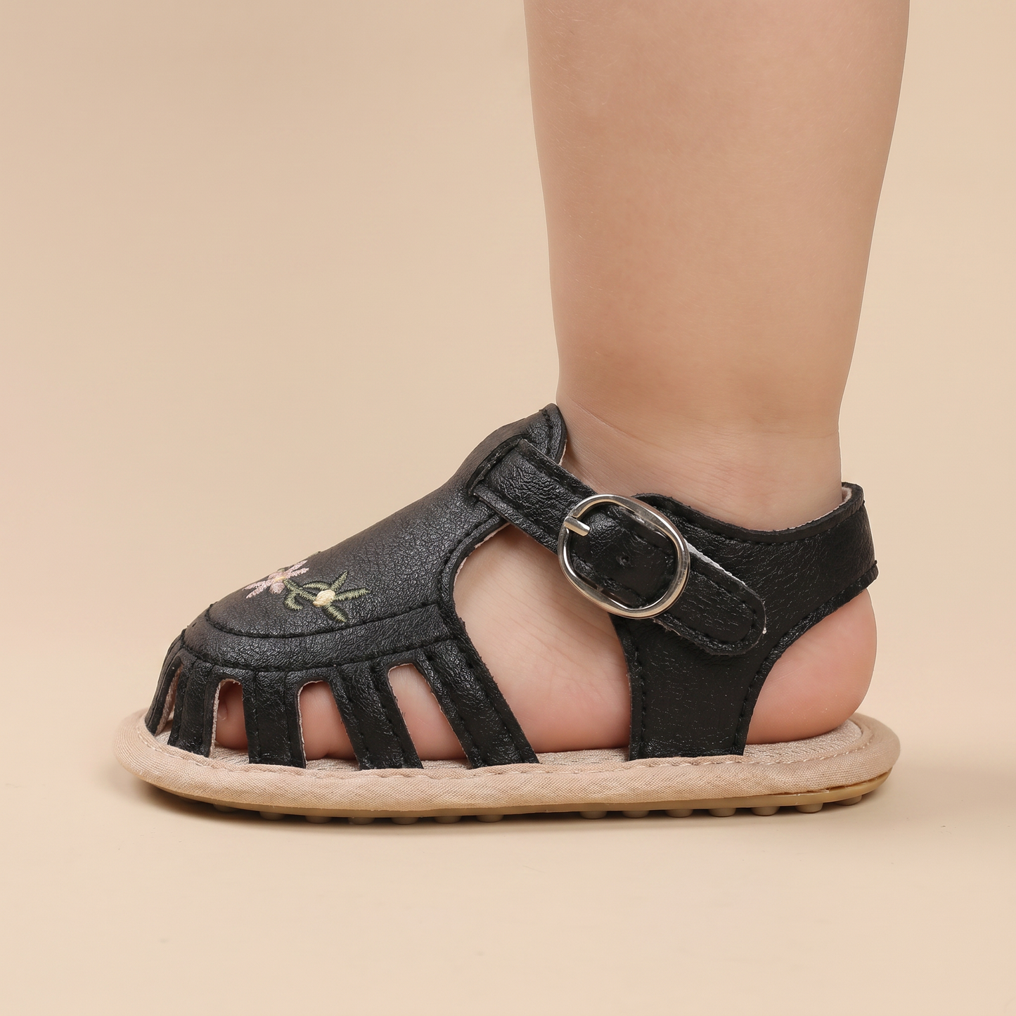 Fringe Embroidered Caged Sandals