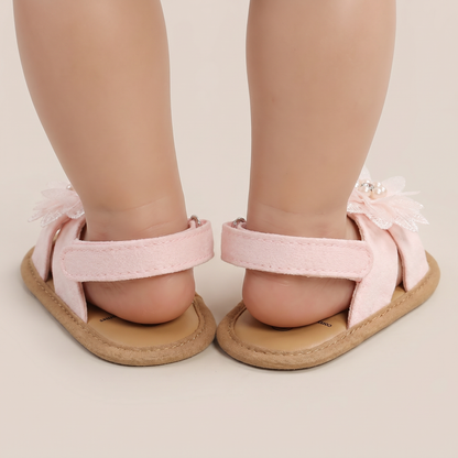 Flower Bow Slingback Sandals