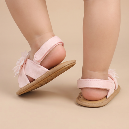Flower Bow Slingback Sandals