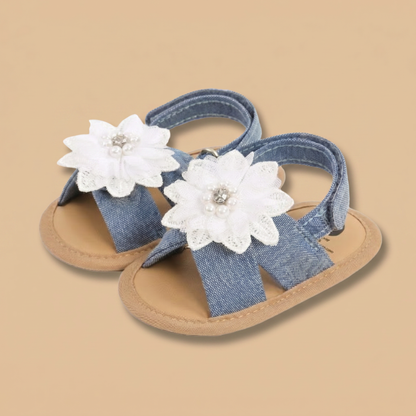 Flower Bow Slingback Sandals