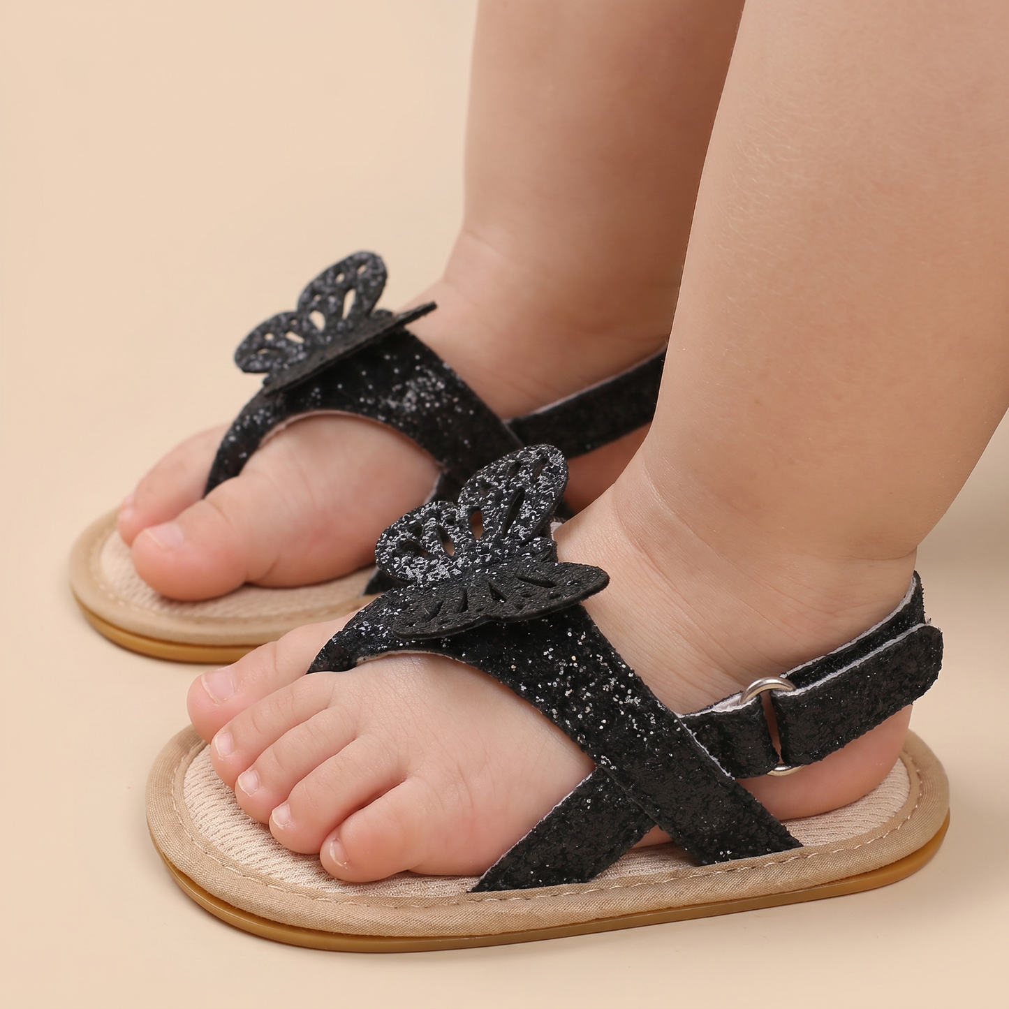 Glitter Butterfly Thong Sandals