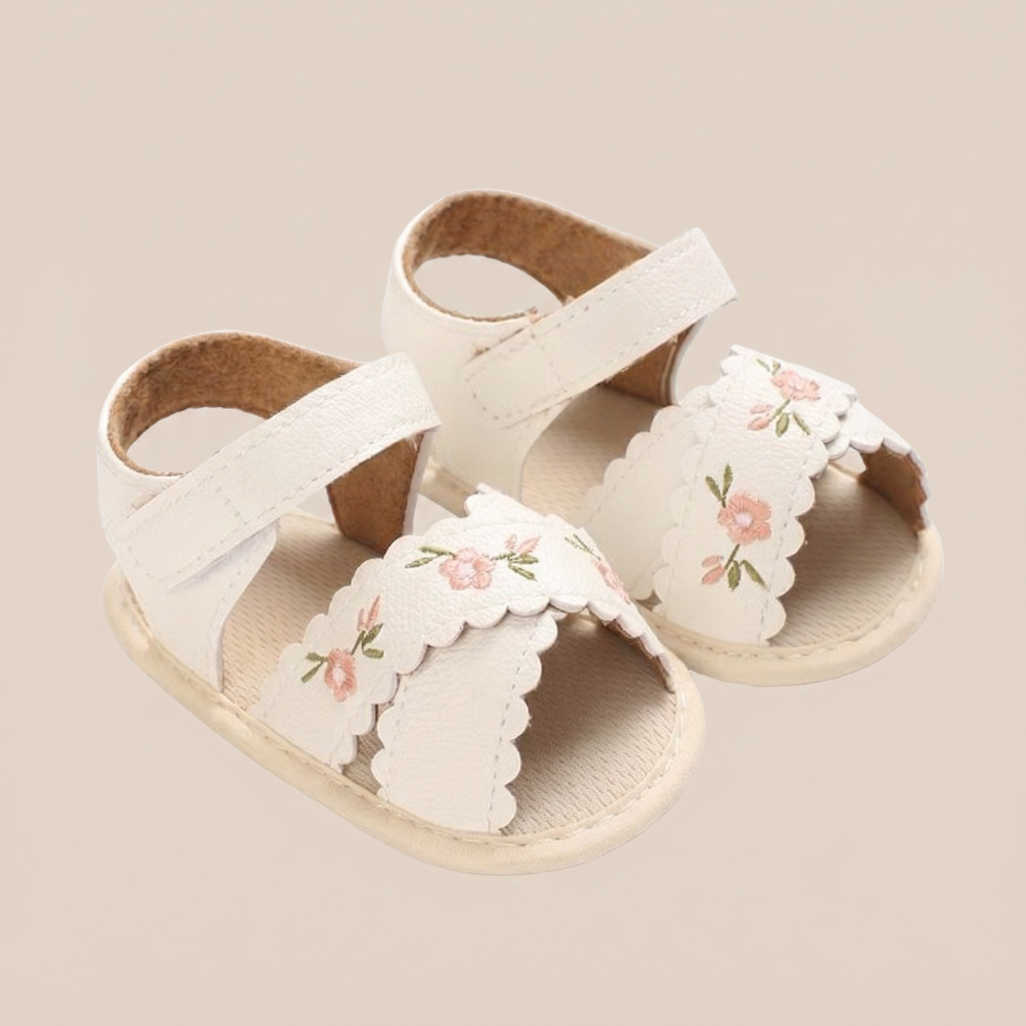 Scallop Edge Floral Sandals