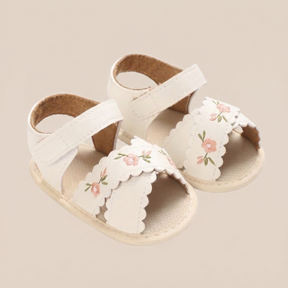 Scallop Edge Floral Sandals