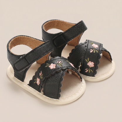 Scallop Edge Floral Sandals