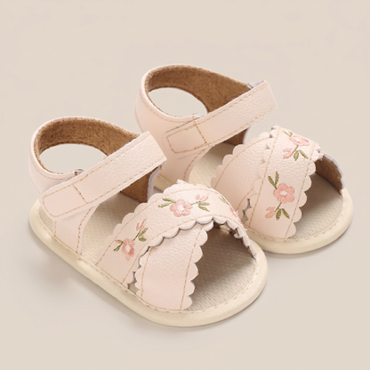 Scallop Edge Floral Sandals