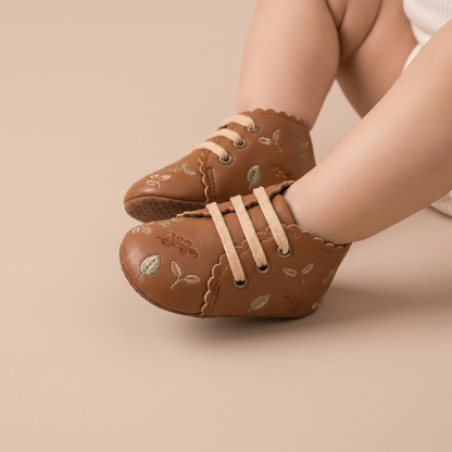 Leaf Print Lace-Up Sneaker Shoes